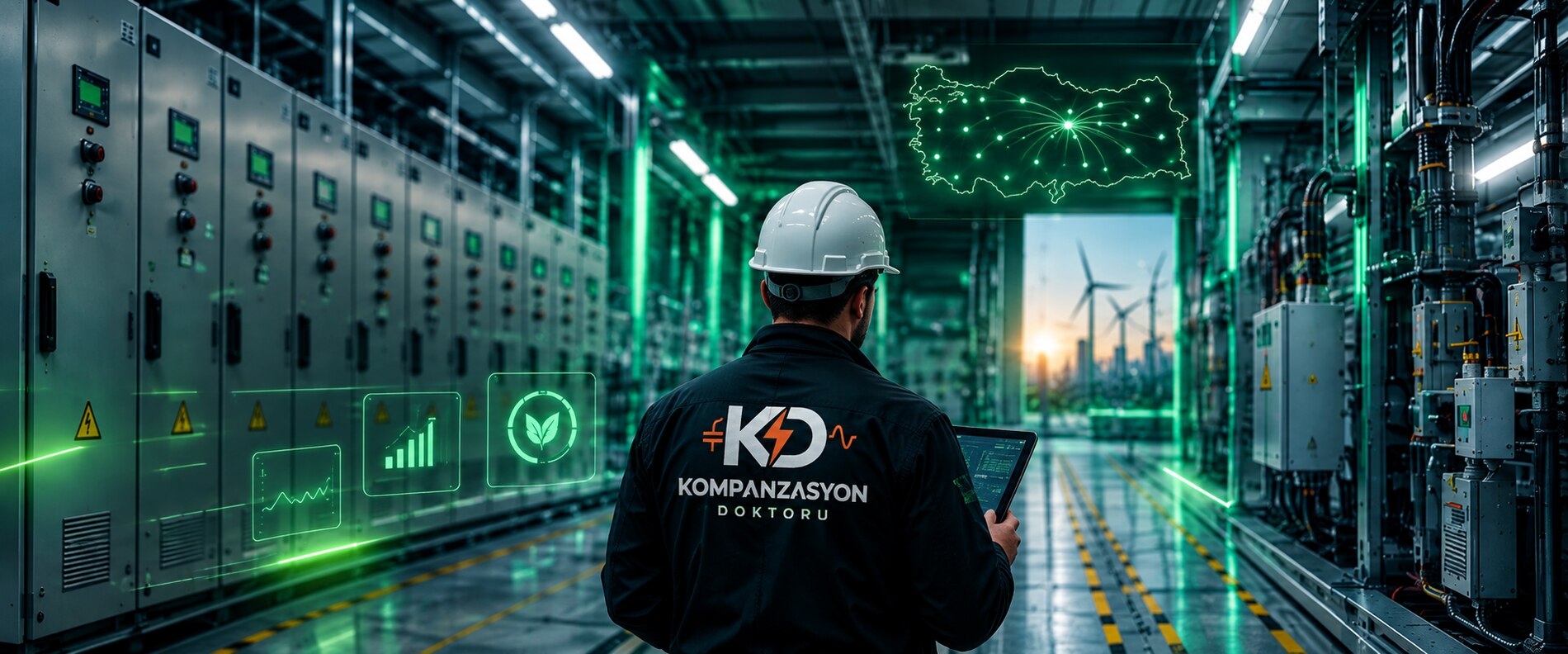 Kompanzasyon Doktoru saha ekibi, pano odası ve Türkiye hizmet ağı